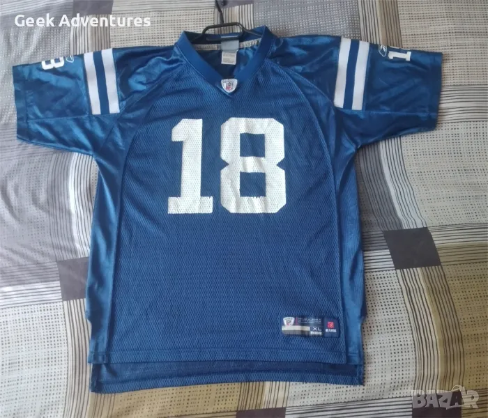 NFL Reebok Мъжка Тениска Jersey Юноши XL Manning Американски Футбол, снимка 1