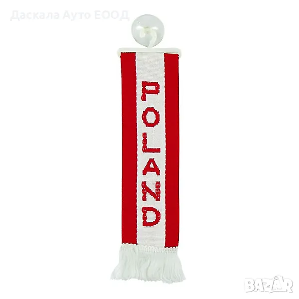 Знаме 5х22 см. POLAND, с вендуза за захващане, снимка 1