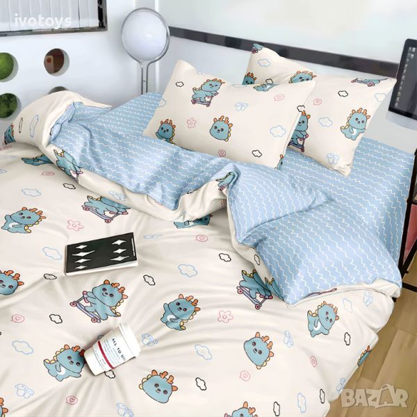 Двулицево спално бельо (размер за приста), 4 части - Модел WS16447, снимка 1