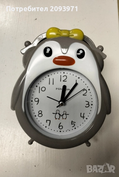 детски будилник под формата на пингвин с 🎀, снимка 1
