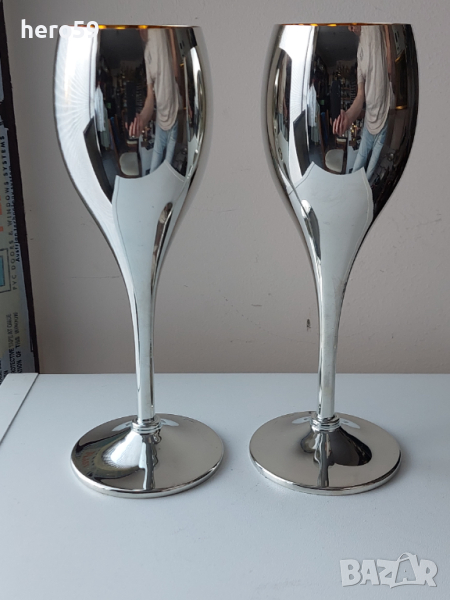 Два броя сребърни чаши за вино-сребро 800, снимка 1