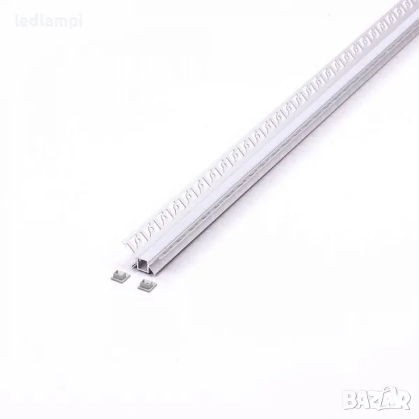 Алуминиев Профил За Вграждане Вътрешен Ъгъл 2000x45.4x25.14mm MILKY, снимка 1