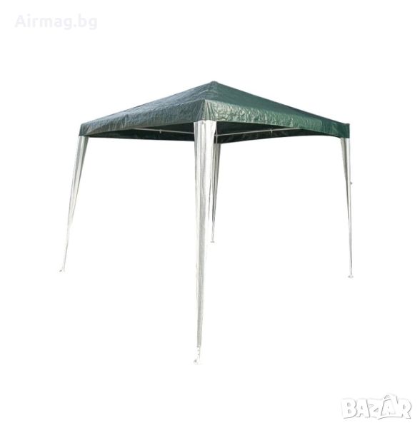 Градинска шатра 2.4х2.4м бяло/зелено райе ZRG004, снимка 1