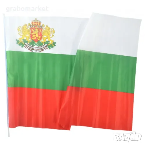 Българско знаме с герб 70 х 120 см., снимка 1