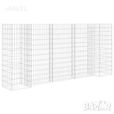 vidaXL Габион плантер Н-образен, стоманена тел, 260x40x120 cм(SKU:145662, снимка 1