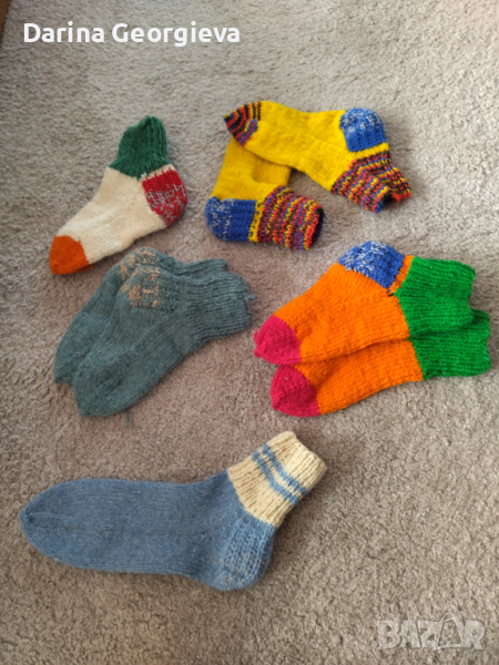 Вълнени ръчно-плетени чорапи, снимка 1