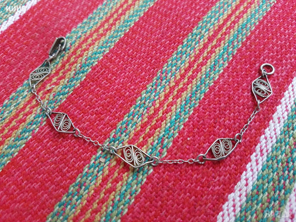 Сребърна гривна филигран , снимка 1