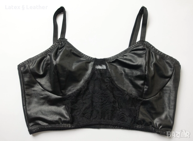 80В еластично бюстие с кожен/мокър ефект, снимка 1