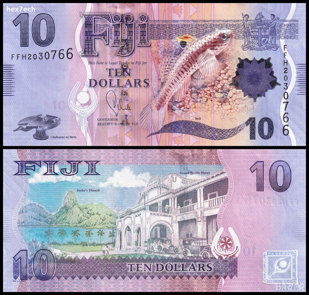 ❤️ ⭐ Фиджи 2012 10 долара UNC нова ⭐ ❤️, снимка 1