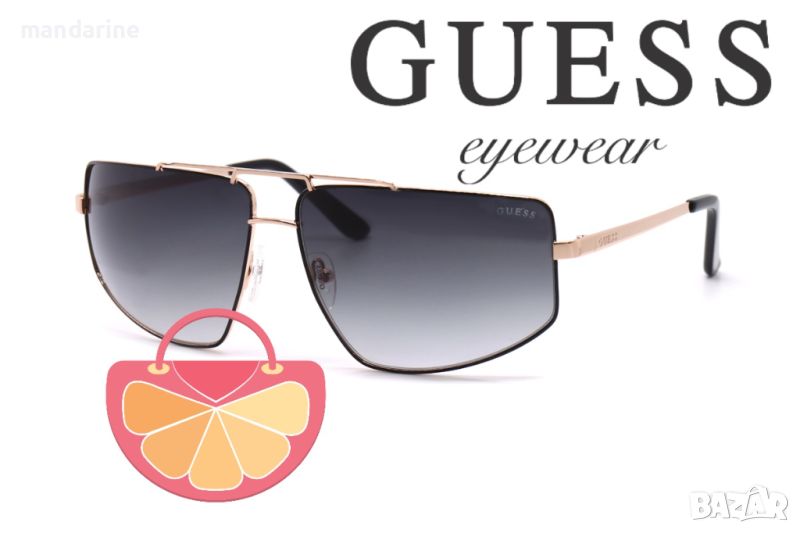 GUESS 🍊 Унисекс метални слънчеви очила "AVIATOR ROSE GOLD" нови с кутия, снимка 1