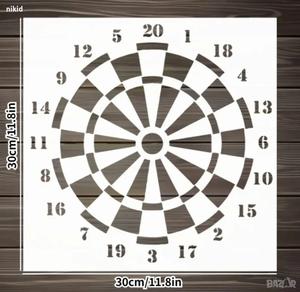 голяма мишена стенсил шаблон спрей торта украса боя Scrapbooking, снимка 1