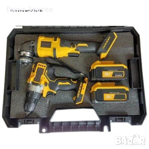 Акумулаторен винтоверт + Aкумулаторен безчетков ъглошлайф 36V 8,0 Ah, снимка 4 - Ъглошлайфи - 52613969