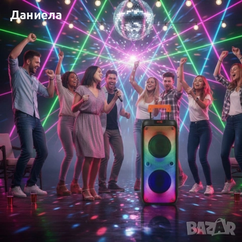 Преносима тонколона с микрофон и дистанционно управление, 40W мощност, снимка 3 - Тонколони - 53196575