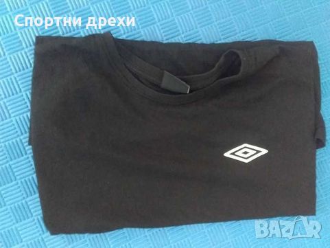 Черна памучна тениска Umbro (XХL), снимка 4 - Спортни дрехи, екипи - 45808769