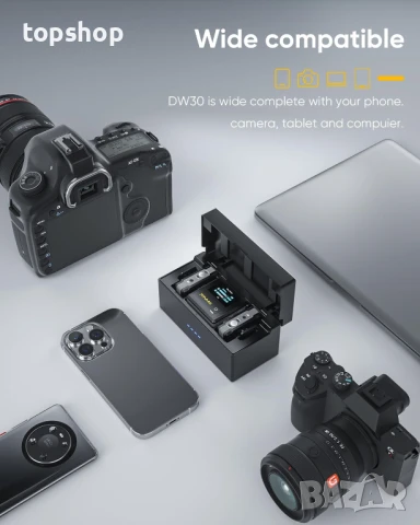 НОВИ, ТЕСТВАНИ 7RYMS iRay DW30 безжични микрофони, 16GB памет, шумопотискане, обхват 96 метра..., снимка 5 - Микрофони - 50578865