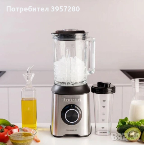 Блендер Taurus Prior Advance+ 1800 (1800W, 2L, 6 ножа, 4 функции, филтър, чаша), снимка 8 - Блендери - 53283217