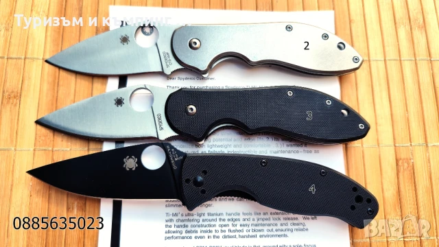 Сгъваем нож  Spyderco Domino C172, снимка 6 - Ножове - 35613292