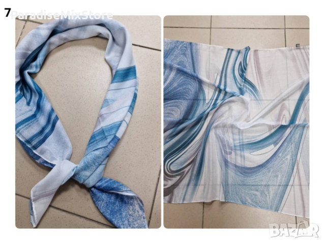 Красив дамски шал в различни принтове 70/70см, 100% памук , снимка 7 - Шалове - 44995639