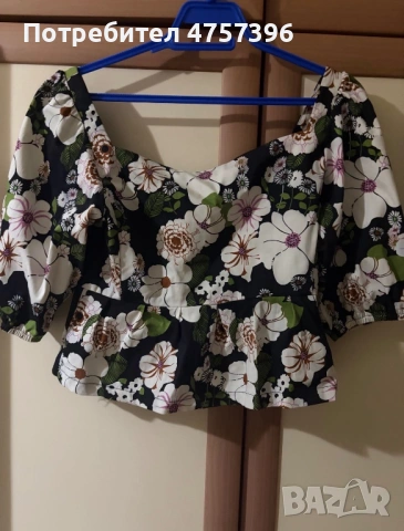 Maje блуза с копчета на цветя, снимка 3 - Корсети, бюстиета, топове - 53965656