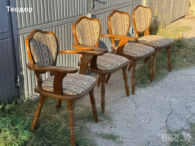 4 броя Винтидж столове дъб 