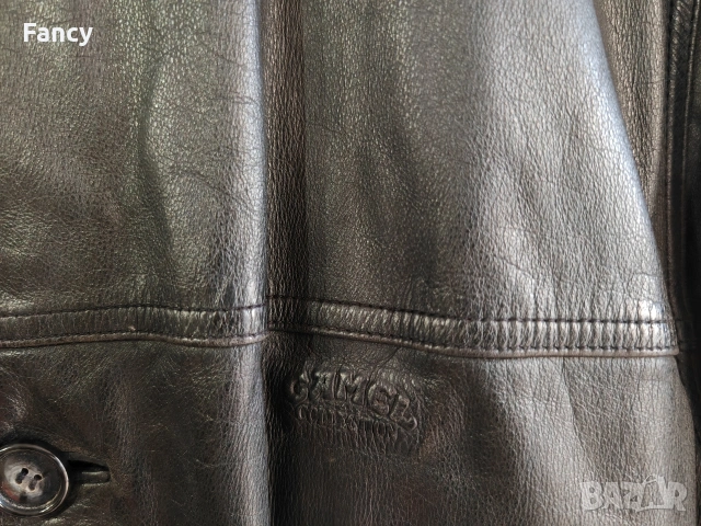 Мъжко кожено манто/яке Mango, снимка 4 - Якета - 53164456