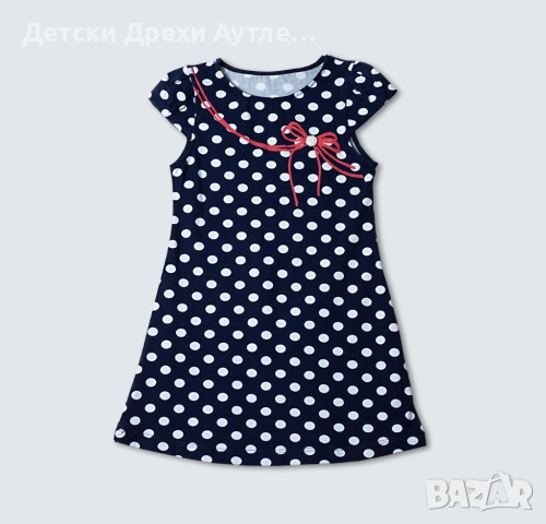 Нови дестки рокли на точки с болеро – червено и тъмносиньо, снимка 6 - Детски рокли и поли - 51931668