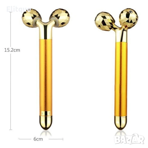 Масажен стик за лице 24K с две вибриращи топки , снимка 5 - Масажори - 53448358
