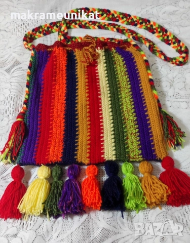 Торба, етно стил, ръчно плетиво, за народна носия, декорация , снимка 7 - Други - 51993404