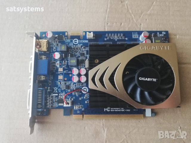 Видео карта NVidia GeForce Gigabyte 9400GT OC HDMI 1024MB GDDR2 128bit PCI-E, снимка 1 - Видеокарти - 45656068