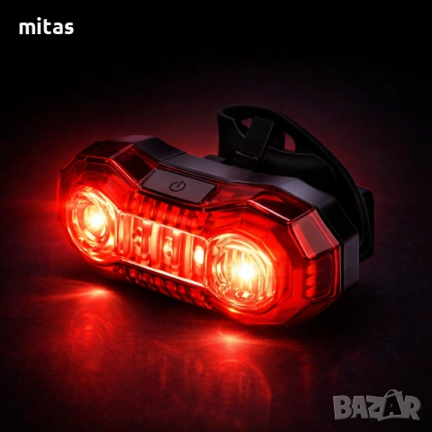 Задна LED стоп светлина за велосипед, Акумулаторна 120lum, IPX65, USB, снимка 8 - Аксесоари за велосипеди - 30402190