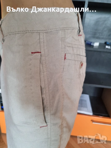 Мъжки къс ленен панталон Zara, снимка 2 - Къси панталони - 53094416