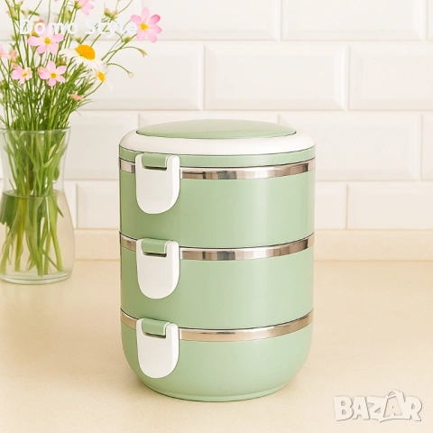 Практична тройна кутия за съхранение на храна, снимка 2 - Кутии за храна - 53265795