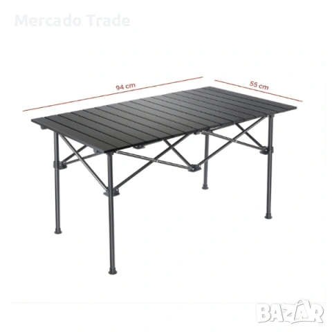 Сгъваема маса за къмпинг Mercado Trade, За плаж, Градина, Черен, снимка 3 - Къмпинг мебели - 54283779