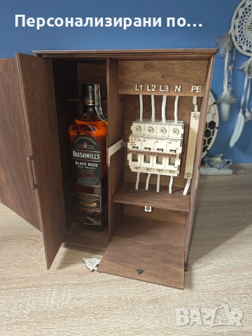 Кутия модел "Електротехник" за бутилка алкохол, снимка 3 - Декорация за дома - 54301115