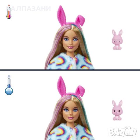 Barbie® Cutie Reveal™ кукла с плюшен костюм Зайче HHG19, снимка 4 - Кукли - 46099134