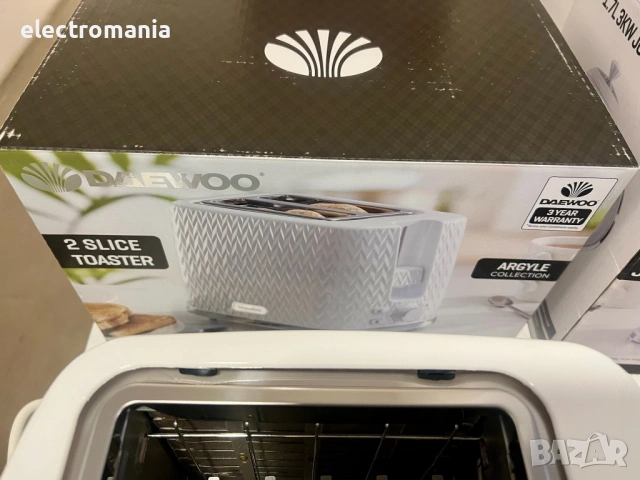 комплект електрическа кана и тостер за филийки Daewoo Argyle, снимка 5 - Тостери - 53416017