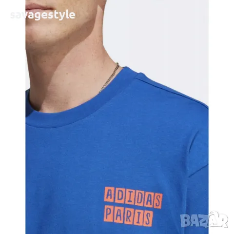 Унисекс тениска ADIDAS Originals Paris Graphic Unisex Tee Blue, снимка 2 - Тениски - 47602761