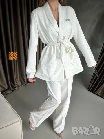 дамски комплекти с камъни miu miu сако и панталон 