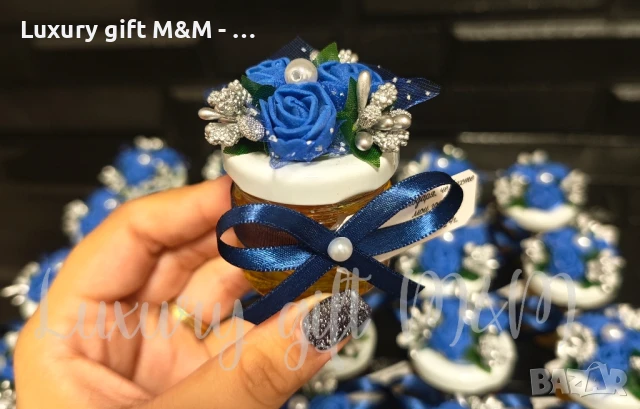 Подаръци за гости, подаръчета за гости - бурканче с мед "Трите рози"