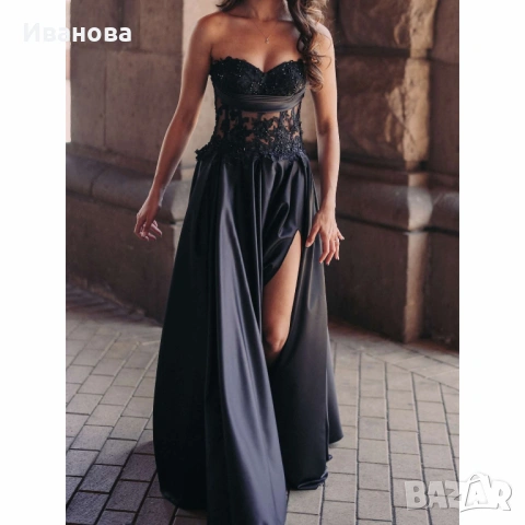 Черна официална дълга рокля. Бална рокля, снимка 8 - Рокли - 53026392