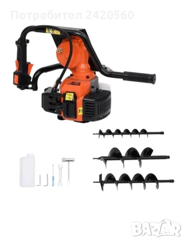 vidaXL Моторен свредел за пробиване на земя, оранжев, снимка 3 - Селскостопанска техника - 53047128