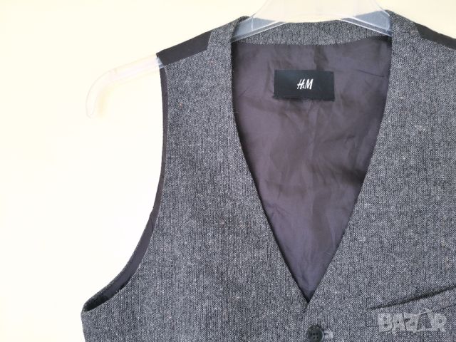 H&M Wool Vest / S* / мъжки елегантно официален елек с вълна / състояние: ново, снимка 9 - Костюми - 45201065
