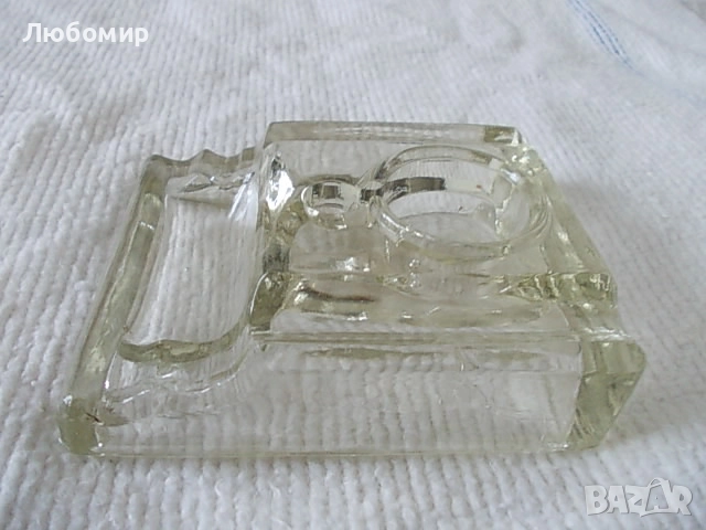 Старинна стъклена мастилница, снимка 2 - Антикварни и старинни предмети - 52288062