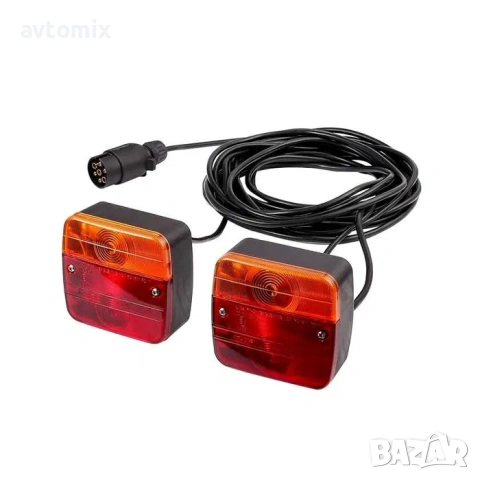Магнитни LED стопове за ремарке и колесар, 12V, с кабел 7.5 м