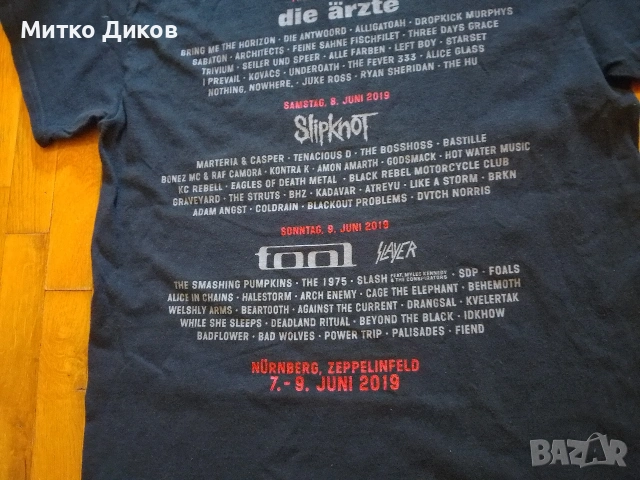 Rock Park Gildan маркова рокерски тениска от тур 2019г. размер С, снимка 4 - Тениски - 53696920