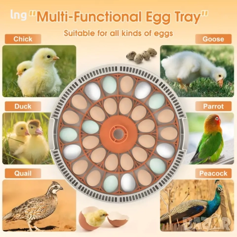 Продавам нов дигитален инкубатор за яйца с автоматично обръщане, снимка 6 - За птици - 51642806
