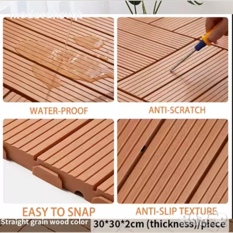 Декинг плочки светло кафяви WPC, снимка 7 - Декорация за дома - 51692423