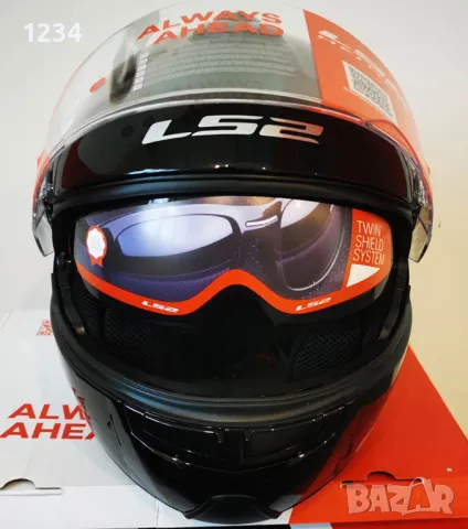 НОВА черна модуларна КАСКА шлем LS2 STROBE XS , снимка 4 - Аксесоари и консумативи - 50354013