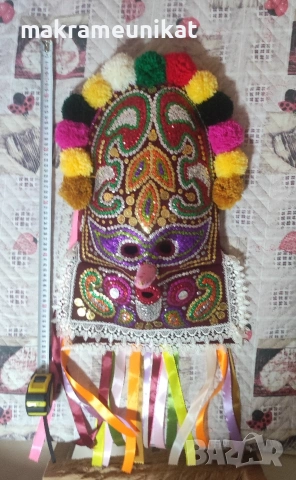 Продавам кукерска маска, гугла, уникат, Новодел, авторски модел, етно, Сурва, Кукерландия , снимка 7 - Колекции - 42314889