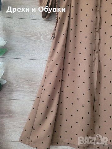 Дълга рокля тип риза на точки , снимка 7 - Рокли - 50459435